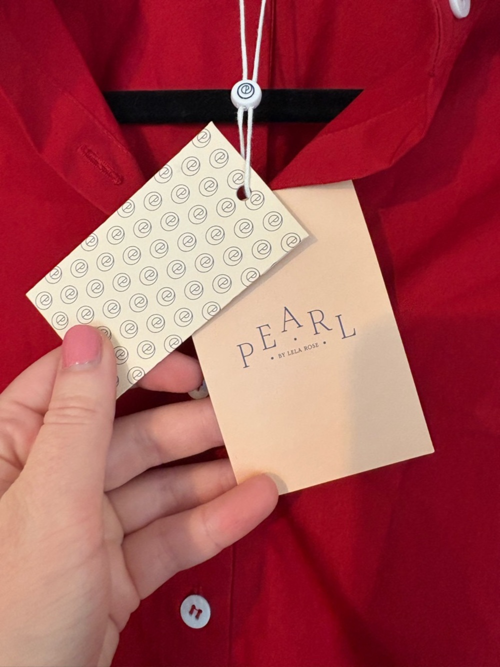 Red Poplin Button Down Tie Front Top | Luxury | CBK | Old Money | Preppy | 90s - Picture 4 of 10